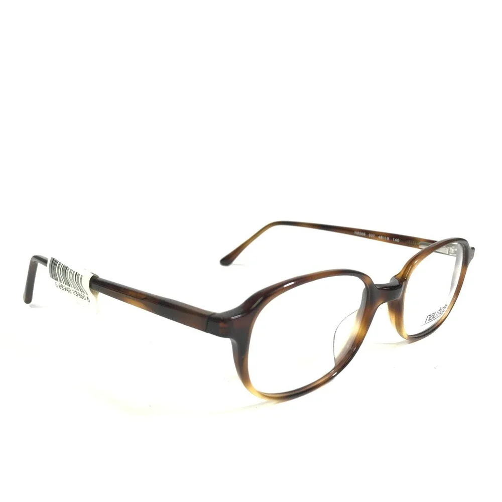 Nautica Eyeglasses Frames N8000 207 Brown Tortoise Round Oval Full Rim 48-19-140